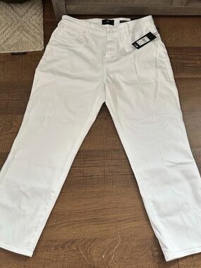 7 For All Mankind White Cropped Women's Pants